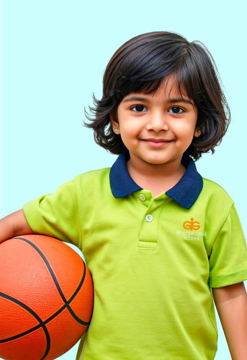 Student with basketball