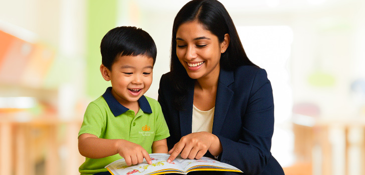 Teacher with student